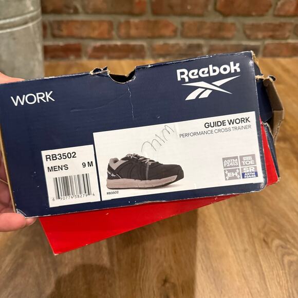 Reebok Guide 3.0 Work Sz 9 Steel Toe Black Gray Performance RB3502 Cross Trainer main image 6